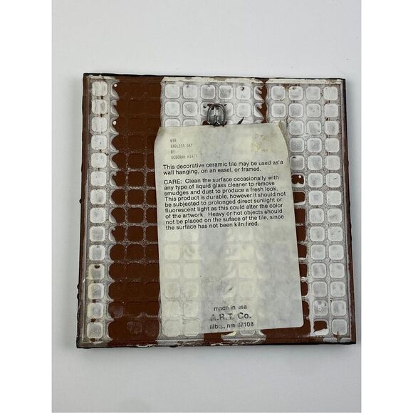 Deborah Hiatt Endless Sky Ceramic Tile Wall Hanging Decor 8x8 Southwestern USA D - Picture 3 of 5